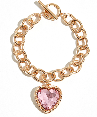 Heart Glass Stone Chain Bracelets