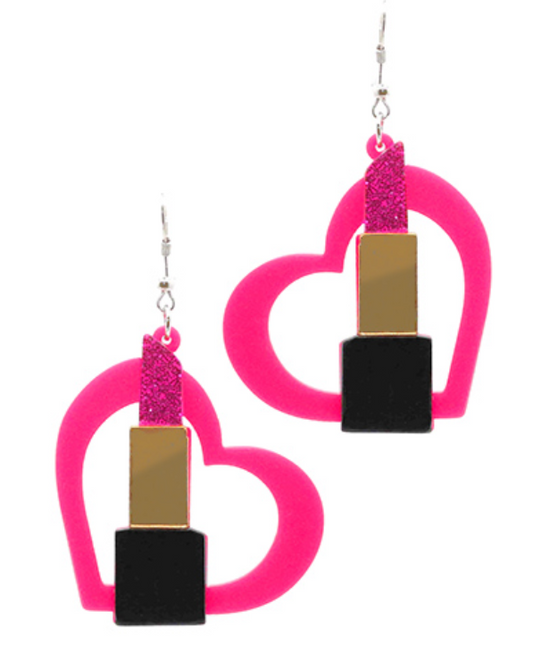 Heart & Lipstick Earrings