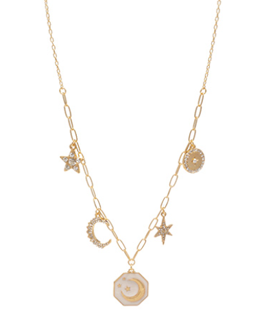 Moon & Star Charm Necklace