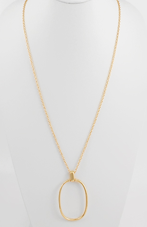 Oval Pendant Long Necklaces
