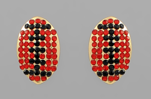 Gameday Pave Football Earrings