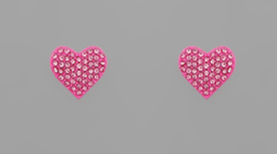 Pave Heart Studs