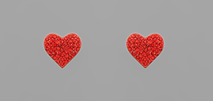 Pave Heart Studs