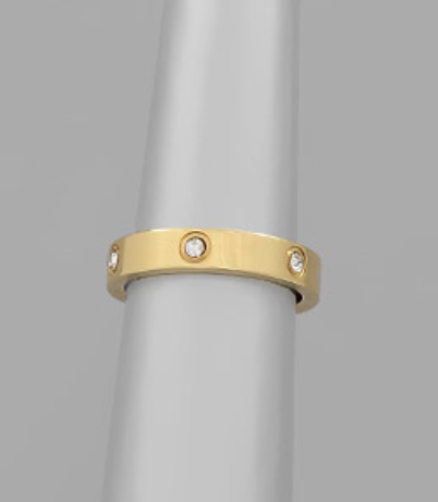Pave Stainless Steel Rings