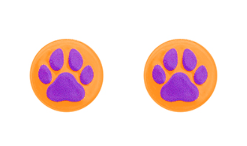 Gameday: Paw Print Acrylic Disk Stud Earrings