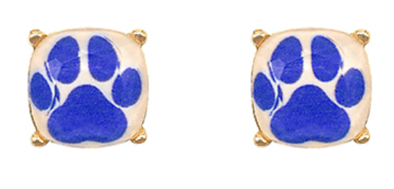 Paw Print Square Studs