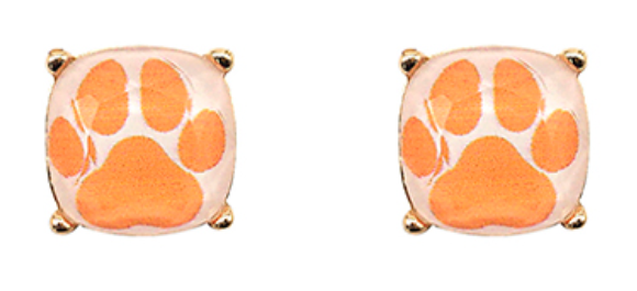 Paw Print Square Studs