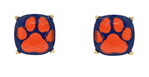 Paw Print Square Studs