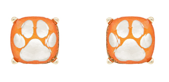 Paw Print Square Studs