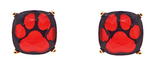 Paw Print Square Studs