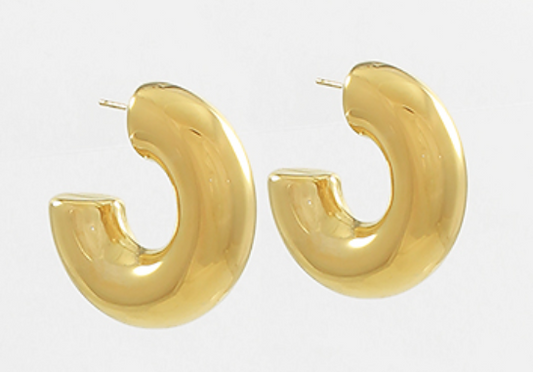 Puffy Tube Stainless Steel Hoops