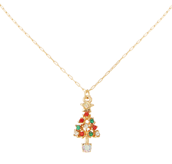 Rhinestone Tree Pendant Necklace