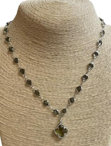 Short Crystal Clover Necklaces