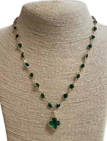 Short Crystal Clover Necklaces