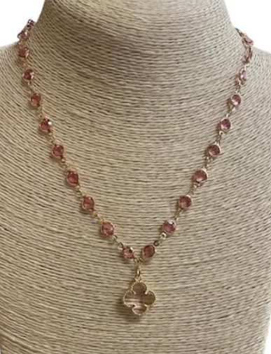 Short Crystal Clover Necklaces