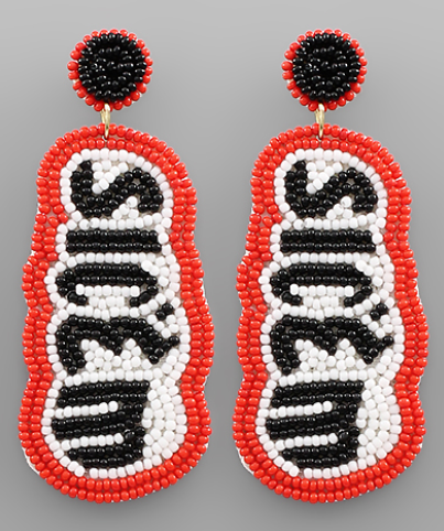 SIC'EM Letter Beads Earrings