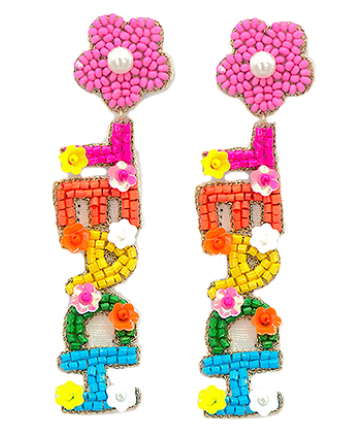 TEACH Beaded Drop Earrings
