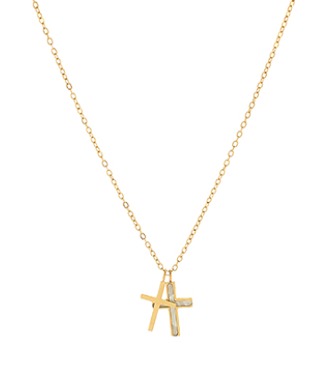 Two Cross Pendent Necklace