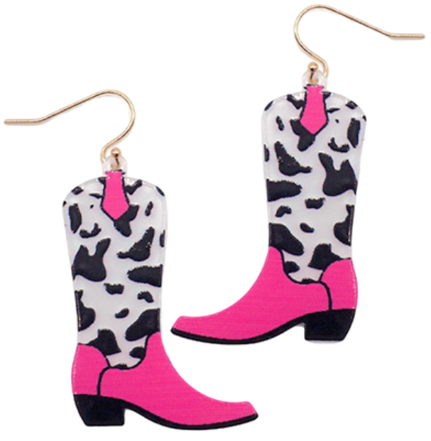 Western Boots Acrylic Earrings