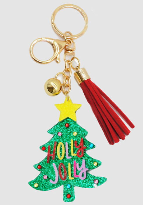 Christmas "Holly Jolly" Keychain