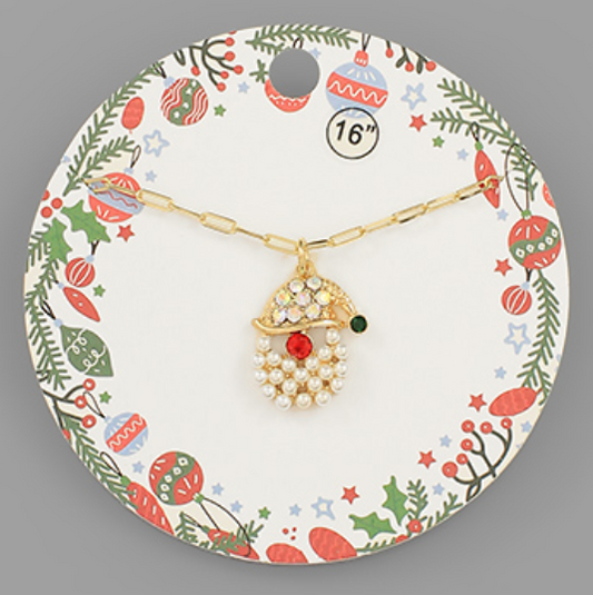 Christmas Santa Pendant Necklace